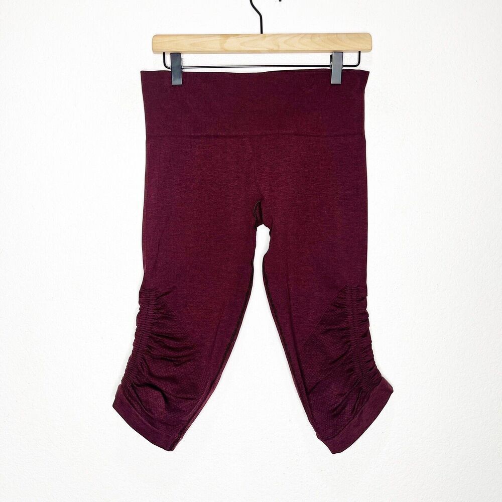 Lululemon In The Flow Crop II Leggings in Heathered Bordeaux Drama | Sz 8
